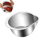 304 Stainless Steel Rice Washer Strainer Bowl – Multi-Purpose Drain Colander