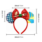 Mouse Ears Sequin Bow Cosplay Headband for Women & Adults