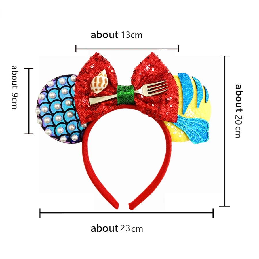 Mouse Ears Sequin Bow Cosplay Headband for Women & Adults