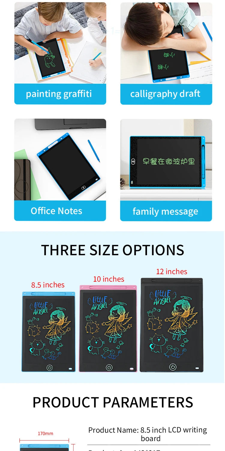 Multi-Size LCD Writing Tablet for Kids