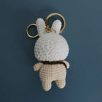 Cute Rabbit Crochet Keychain Handmade Bunny Bag Charm