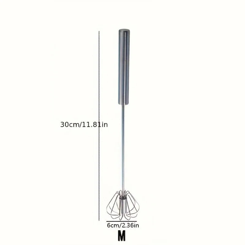 Stainless Steel Semi Automatic Egg Beater – Manual Push Whisk Mixer