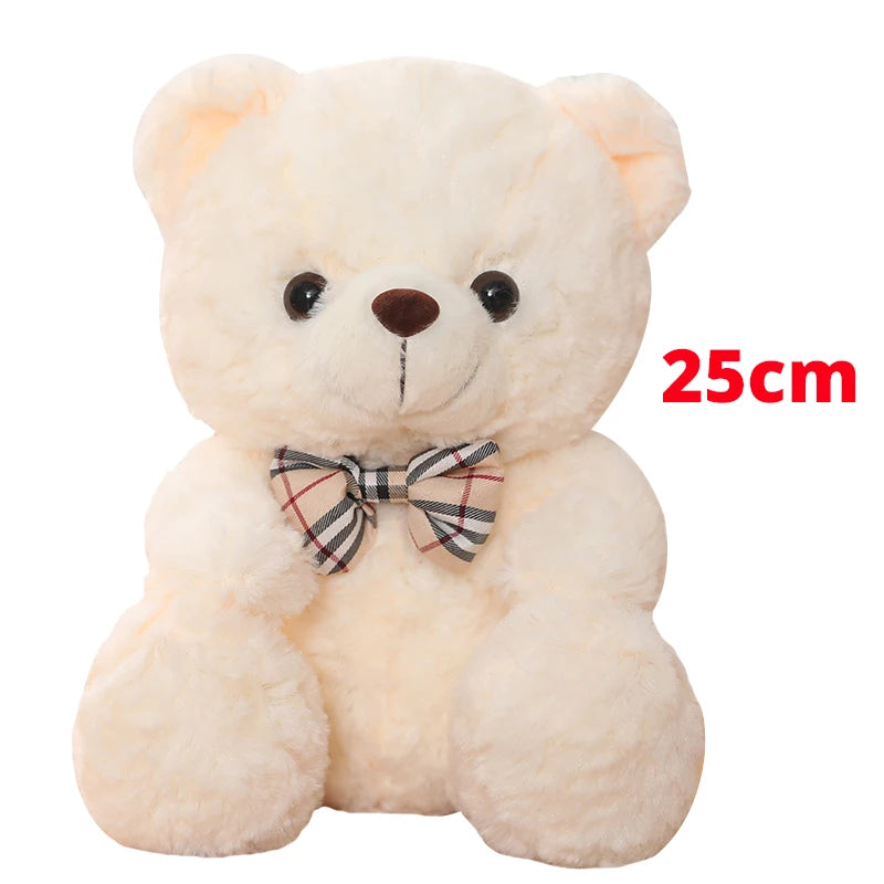 25/35CM Kawaii Teddy Bear Plush Pillow Toys Lovely Bow-Knot Bears Toys Stuffed Soft Animal Dolls Xmas Valentine Gift