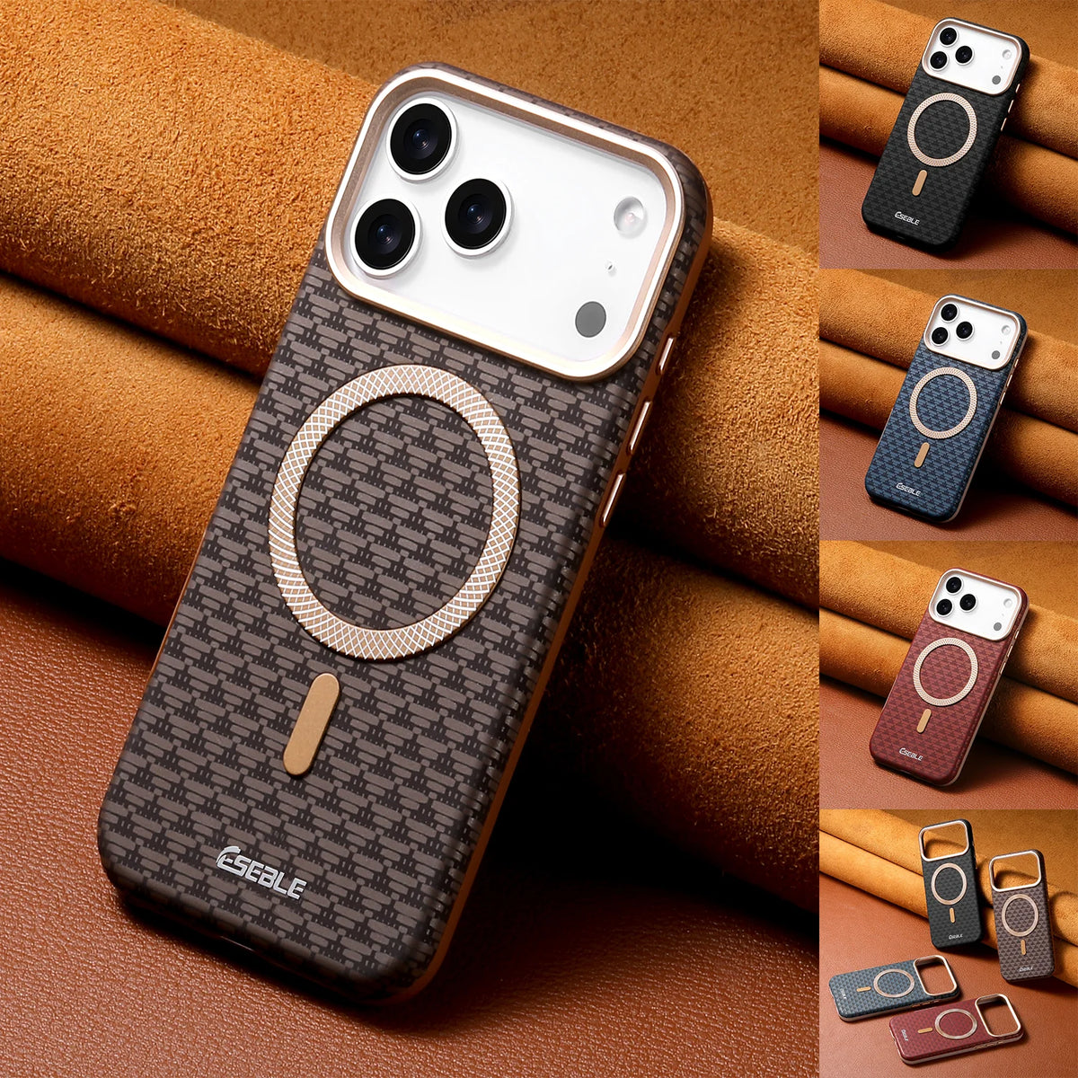 Luxury Business Bitmap Leather Magnetic Phone Case For iPhone 18 17 16 15 14 13 Pro Max 18Pro Air Metal Lens Button Bumpe Cover