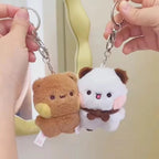 Bubu & Yier Panda Plush Keychain Cute Couple Bag Charm