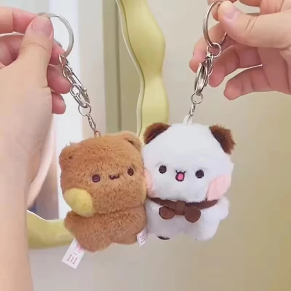 Bubu & Yier Panda Plush Keychain Cute Couple Bag Charm