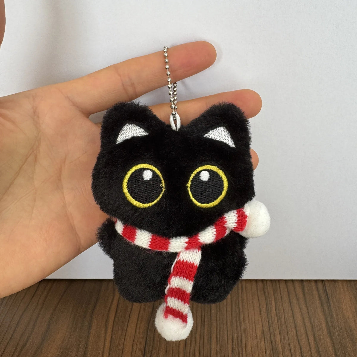 Assorted Black Cat Plush Keychain Cute Bag Charm
