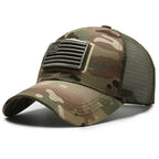 American Flag Camouflage Mesh Baseball Cap for Outdoor Adventures