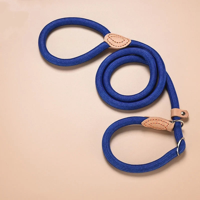 Dog Leash Slip Rope Lead Leash Heavy Duty Braided Rope Adjustable Loop Collar Training Leashes for Medium Large Dogs