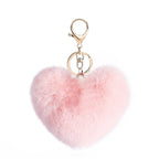 Heart Plush Pom Pom Keychain Fashion Bag Charm