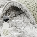 Tie Dyed Dark Gray Carpet Shaggy Rugs for Living Room Bed Room Baby Floor Mats Non-Slip Washable Home Decor Blanket