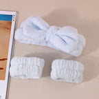 Coral Fleece Face Wash Headband & Absorbent Wristband Set