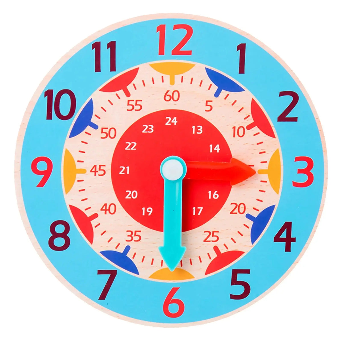Montessori Wooden Learning Clock Time Teaching Toy for Kids