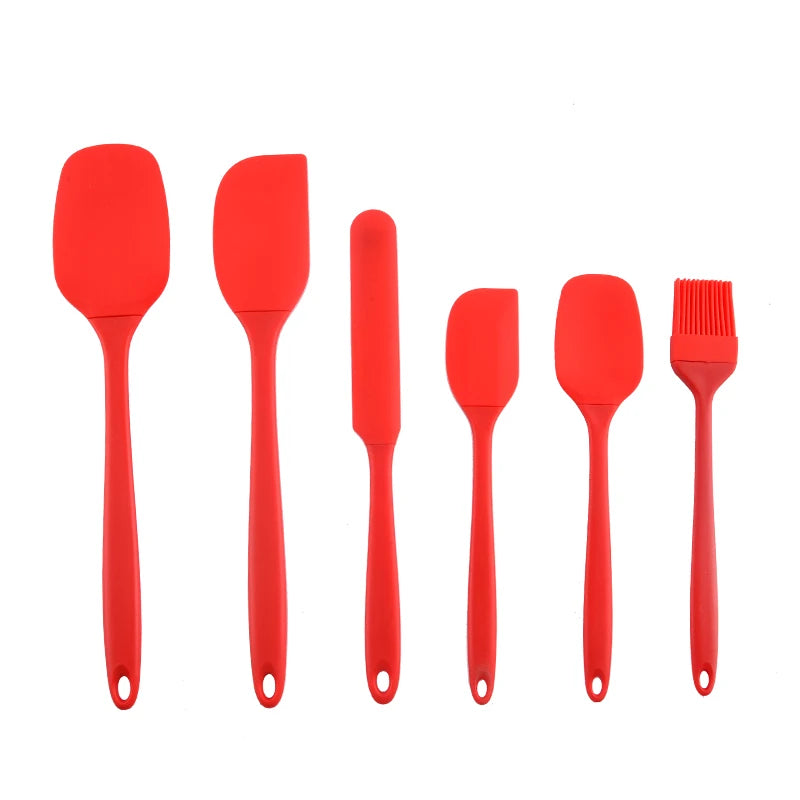 6-Piece Silicone Kitchenware Set with Spatulas and Oil Brush Kit
