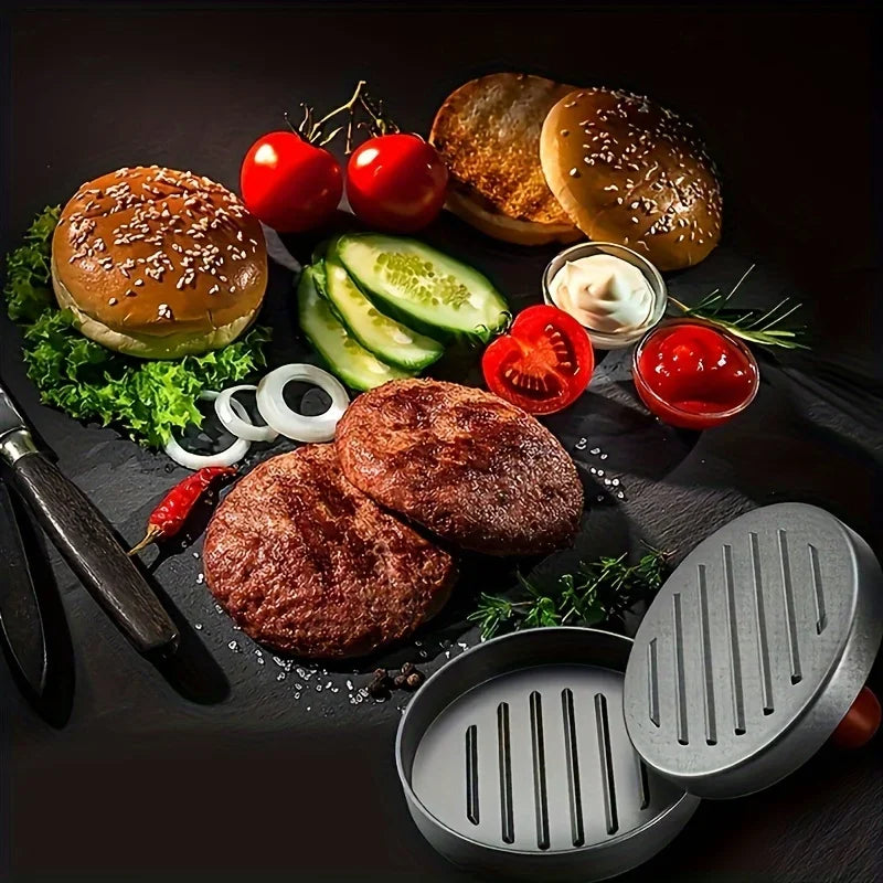 Non Stick Burger Press Patty Maker Metal Hamburger Mold for BBQ Cooking