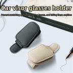 JFBONIN Leather Magnetic Sunglasses Holder Car Sunshade Accessory with Ticket Clip Functional Sunshades Car Accessory