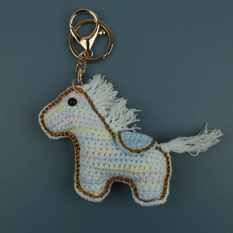 Funny Zebra Crochet Keychain Sheep Animal Bag Charm