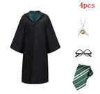Harri Potters Adult&Children Cosplay Costume Gryffindors Shirt Gown Cloak Tie Scarf Wand Slytherin Skirt Halloween Hermione Gift