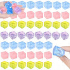 D15Pcs Mini Ice Cube Squishy Toys Release Stress Transparent Small Ice Block Pinch Children Squeezing Stress relieving Toy Gifts