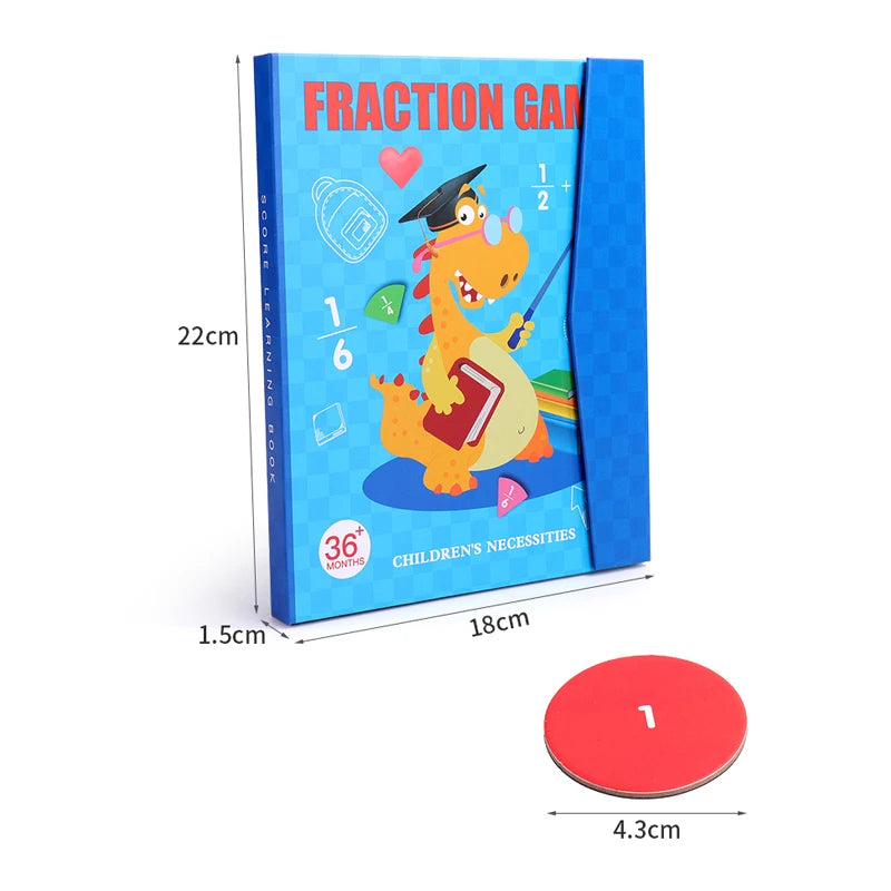 Magnetic Fraction Puzzle Montessori Math Learning Toy for Kids