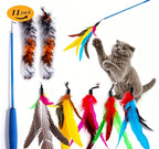 11pcs Replacement Cat Feather Toy Set Feather Replacement Head Retractable Cat Stick Cat Products