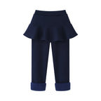 SheeCute Toddler Girls warm fleece Leggings with Skirt Kids Cotton velvet Thick Skirt Pants WCH1024