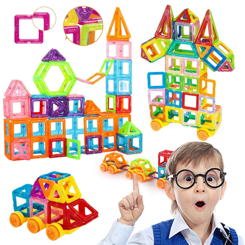 64-184PCS Kids Magnetic Building Blocks – STEM Construction Toy Set