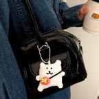 Cute Cartoon Puppy Plush Keychain Bag Charm