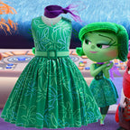 Special Clearance Inside Out 2 Same Style Dress Carnival Girls Cosplay Performance Sleeveless Dress + Wig