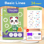 34-Page Reusable Children's Practice Book Set with Erasable Pen - Early Learning of Writing and Drawing Skills, Educational Books for Pen Control Training, Innovative Learning - Perfect Choice for Christmas and Birthday Gifts