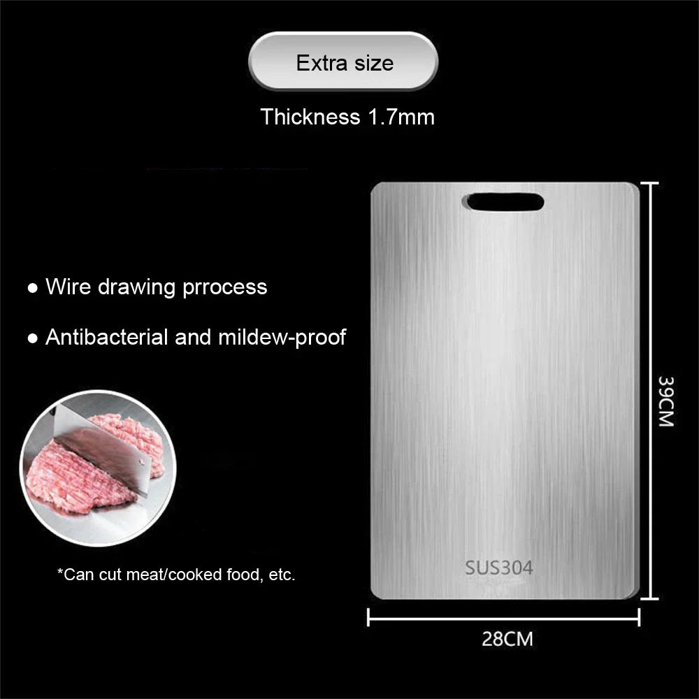 316 Stainless Steel Cutting Board – Double Sided Chopping & Kneading Board