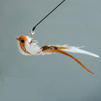 Interactive Bird Feather Cat Wand Toy for Indoor Hunting Play