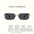 Rimless Rectangle UV400 Fashion Sunglasses for Women & Men