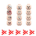 MOC City Halloween Expression Accessories Building Blocks Face Injured Head Terror Scene Ghost Skeleton Bricks Friends Toys Gift