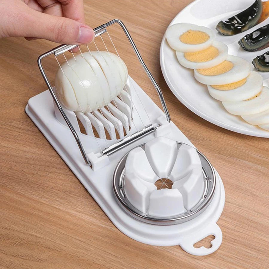 2-in-1 Stainless Steel Egg Cutter – Multi Function Egg Slicer