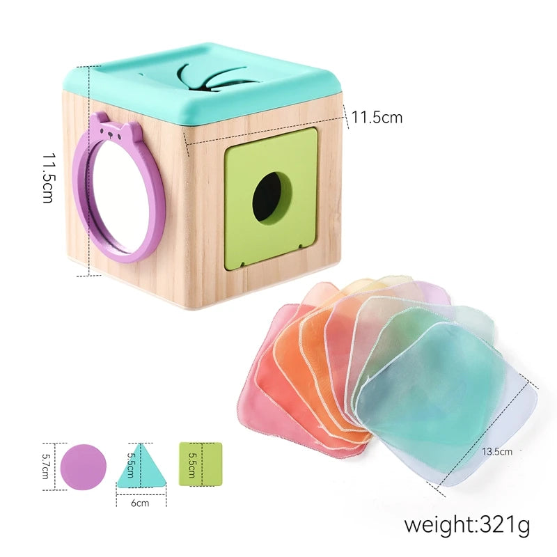 Montessori Cloth Tissue Box Sensory Activity Toy for Babies