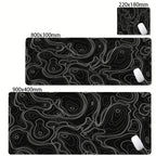 XXL Desk Mat Black And White Strata Liquid Mousepad Large Abstract Mouse Pad Gaming Deskmat With Lockedge Office Non-slip Carpet