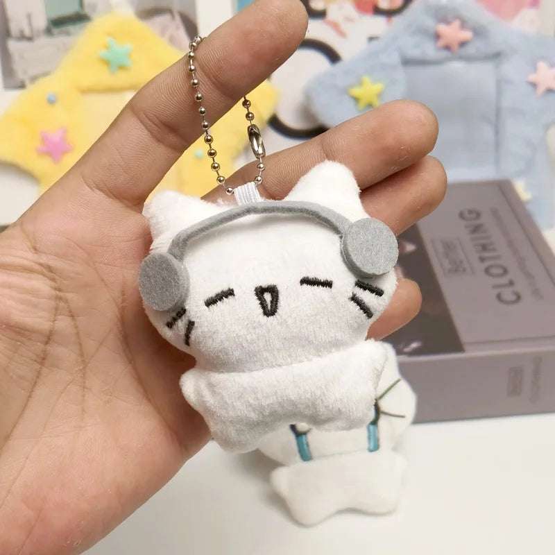 Cute Kitten Plush Keychain Cartoon Bag Charm for Girls and Kids