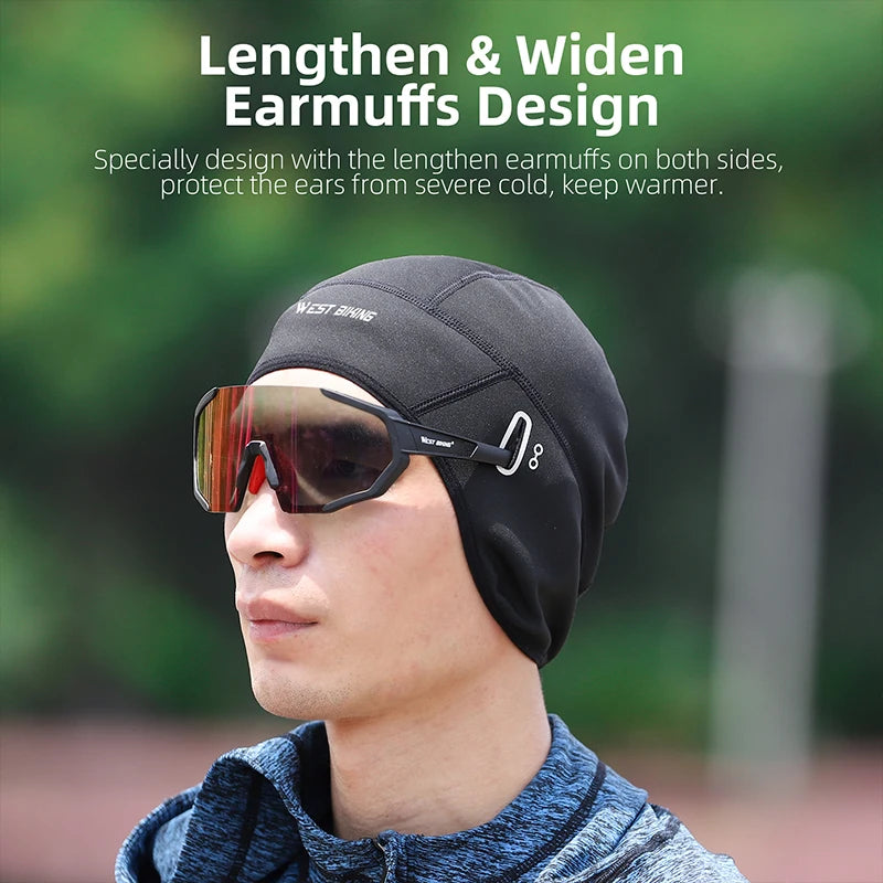Winter Fleece Thermal Cycling Skull Cap for Outdoor Sports