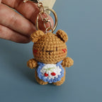 Cute Bear Couple Crochet Keychain Matching Animal Charm