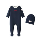 Ali Layette AW26 Embroidered Layette Set Baby Cotton Footed Romper Matching Hat