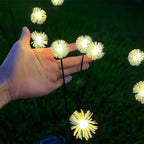 Solar Powered Plush Ball Lights for Outdoor Courtyard Atmosphere Decoration, Lawn Decoration, Dandelion Ground Mounted Lights