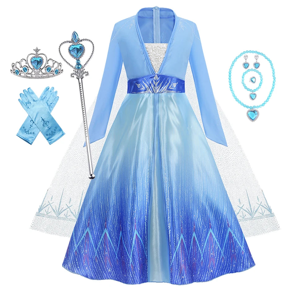 Girl Vestidos Costume Kid Dress Halloween Cosplay Children Birthday Carnival Party Dress Up 2-10 Year