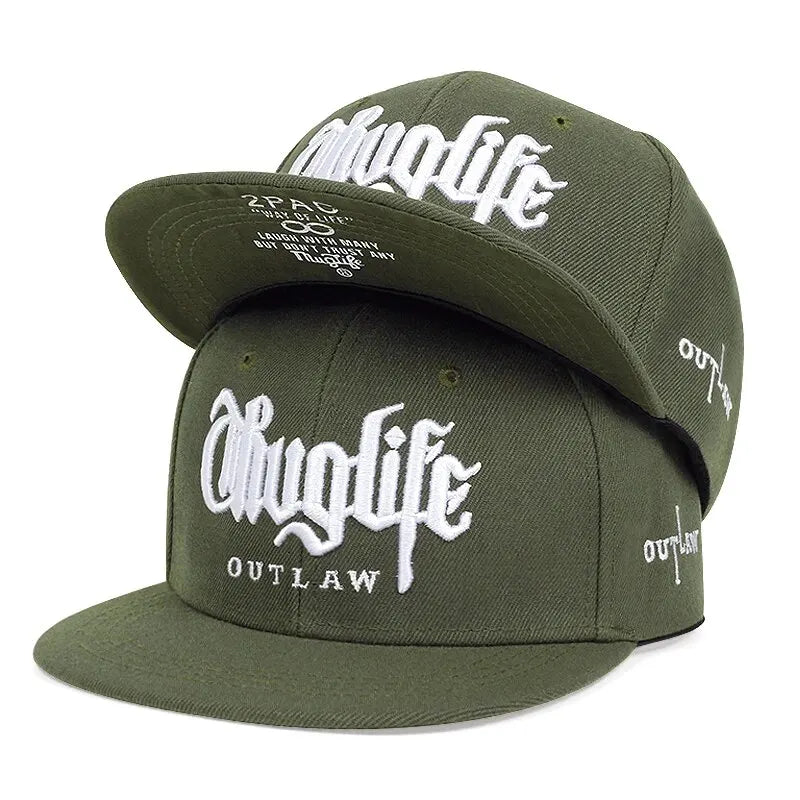 Thug Life Embroidery Snapback Baseball Cap for Streetwear Style
