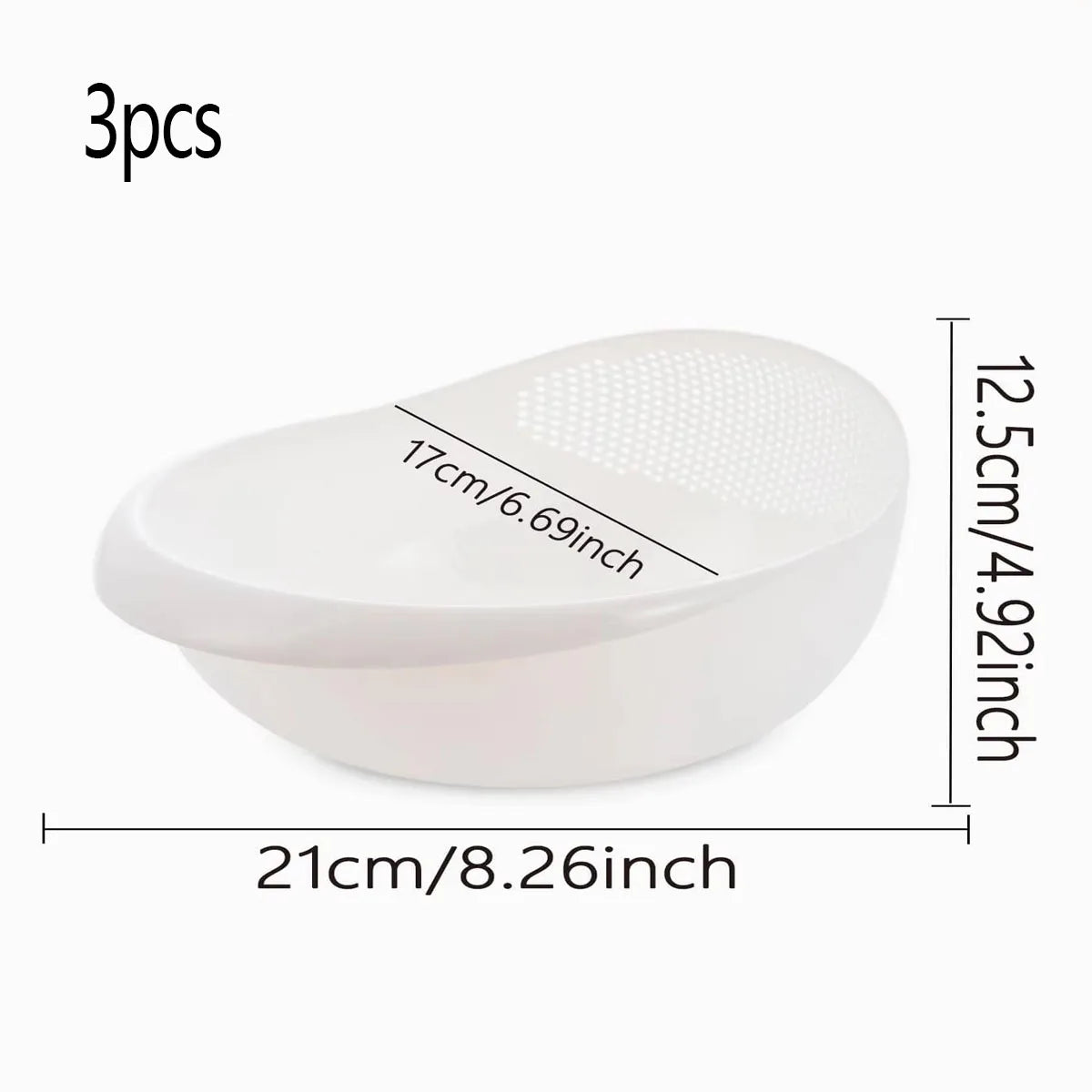 Multi-Purpose Rice Washing Bowl – Colander Drain Basket with Handle