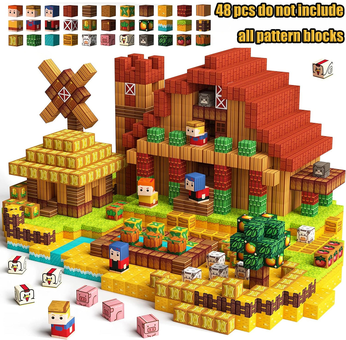 Magnetic Building Blocks Mine World Castle & Villa STEM Construction Set