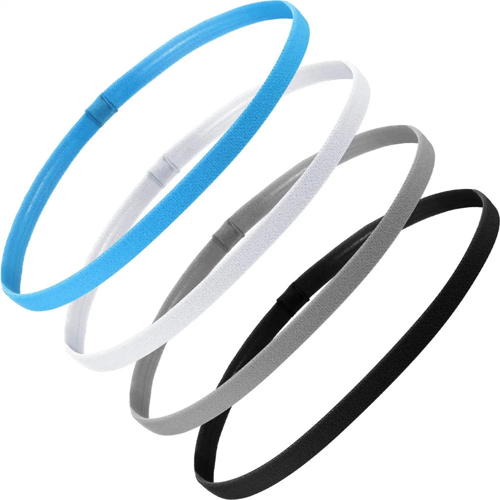 4PCS Thin Elastic Non-Slip Sports Headbands for Men & Women