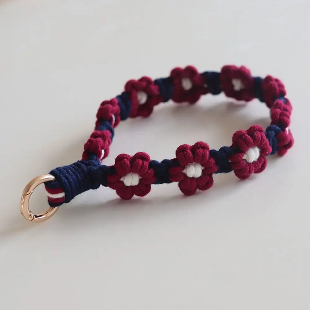 Korean Style Boho Macrame Phone Wristlet Keychain Strap