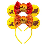 Mouse Ears Sequin Bow Cosplay Headband for Women & Adults