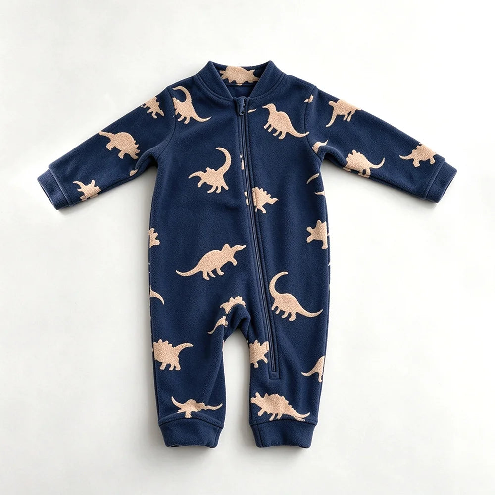 Spring Baby Romper Warm Fleece Jumpsuits for Baby Autumn Long Sleeve Infant Rompers Newborn Boy Girl Homewear Pajamas